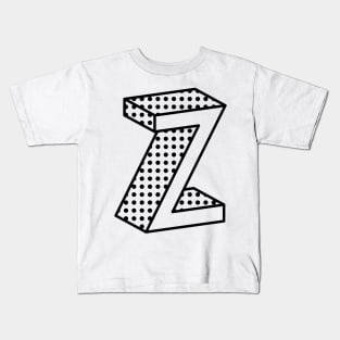 3D Ben Day Dot Isometric Letter Z Kids T-Shirt